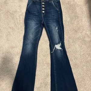 Kancan Dark Blue Flare Jeans